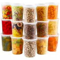 AOZITA 20 Sets 32 oz Plastic Deli Food Containers With Lids, Airtight Food Storage Containers, Freezer/Dishwasher/Microwave Safe, Soup Containers For Takeout Meal Prep Storage