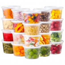 AOZITA 24 Sets 16 oz Plastic Deli Food Containers With Lids, Airtight Food Storage Containers, Freezer/Dishwasher/Microwave Safe, Soup Containers For Takeout Meal Prep Storage