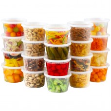 AOZITA 32 Sets 16 oz Plastic Deli Food Containers With Lids, Airtight Food Storage Containers, Freezer/Dishwasher/Microwave Safe, Soup Containers For Takeout Meal Prep Storage