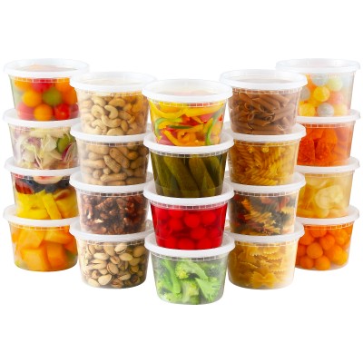 AOZITA 32 Sets 16 oz Plastic Deli Food Containers With Lids, Airtight Food Storage Containers, Freezer/Dishwasher/Microwave Safe, Soup Containers For Takeout Meal Prep Storage