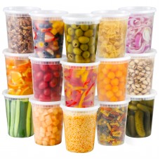 AOZITA 40 Sets 32 oz Plastic Deli Food Containers With Lids, Airtight Food Storage Containers, Freezer/Dishwasher/Microwave Safe, Soup Containers For Takeout Meal Prep Storage