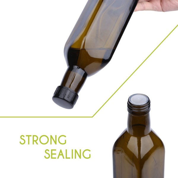 AOZITA 17oz Clear Glass Olive Oil Dispenser Bottle - 500ml Oil & Vinegar  Cruet with Pourers and Funn…See more AOZITA 17oz Clear Glass Olive Oil