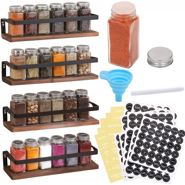 Accguan Spice Jars with Spice Rack,Spice Organizer with Spice