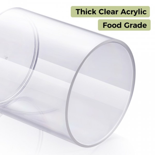 4 Pack Acrylic Qtip Holder Dispenser for Cotton Swabs, Balls, Pads, Floss Picks- Small Clear Acrylic Canister Apothecary Jar Set, Bathroom Essentials Accessories Decor, Vanity Makeup Storage Organizer